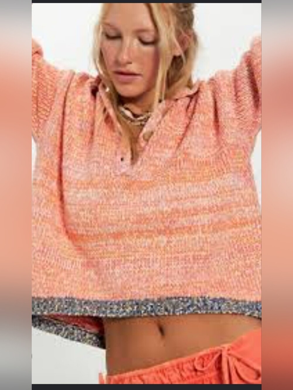 NWT Free People On The Roll Knit Polo Oversize XS